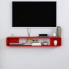 Meuble TV Flottant, Meuble TV, Console Média TV Murale Media Center pour Salon Chambre/Rouge/80Cm