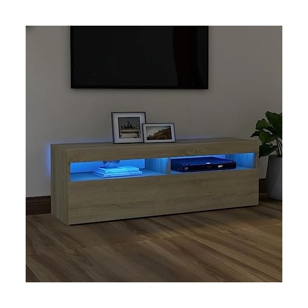 Meuble TV avec éclairage LED Chêne Sonoma 120x35x40cm