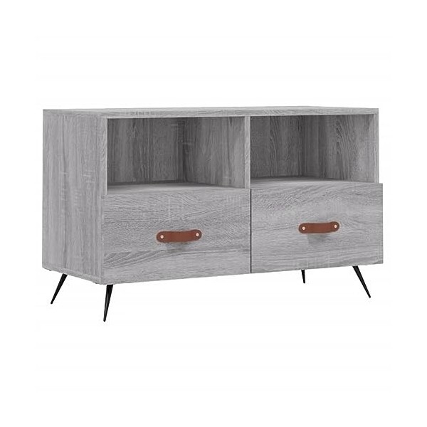vidaXL Meuble TV Chêne fumé 80x36x50 cm Bois dingénierie