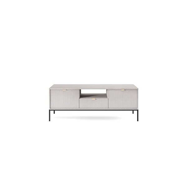 3xEliving Meuble TV LAMELLI de Style Moderne, Longueur 154 cm Noir 