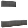 vidaXL 3X Meubles TV Centres de Divertissement Muraux Suspendus Armoires Stéréo Salon Salle de Séjour Maison Intérieur Gris B