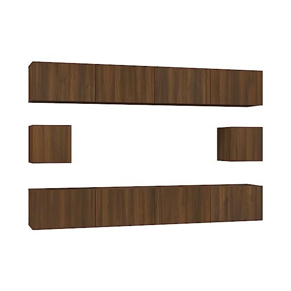 vidaXL Ensemble de Meubles TV 6 pcs Centres de Divertissement Armoires Multimédia Meubles de Salle de Séjour Intérieur Chêne 