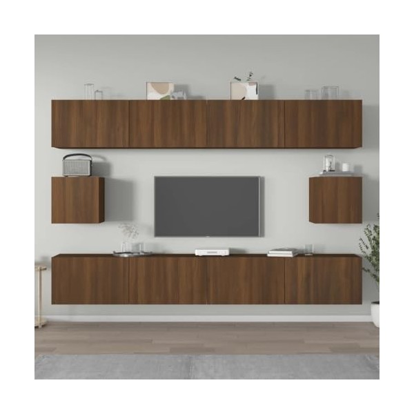 vidaXL Ensemble de Meubles TV 6 pcs Centres de Divertissement Armoires Multimédia Meubles de Salle de Séjour Intérieur Chêne 