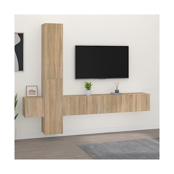 VEEKI Meuble TV, Meuble TV Suspendu, Meuble TV Industriel, Meuble TV Bois, Meuble Chambre, Convient pour Salon ou Chambre, En