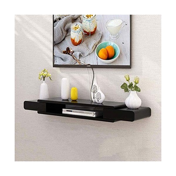 Brooke shop Étagère flottante, étagère de rangement murale pour meuble TV mural, étagère ouverte avec tiroirs, pour décodeur 