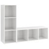 DCRAF Meuble TV 2 pièces Blanc brillant 107 x 35 x 37 cm
