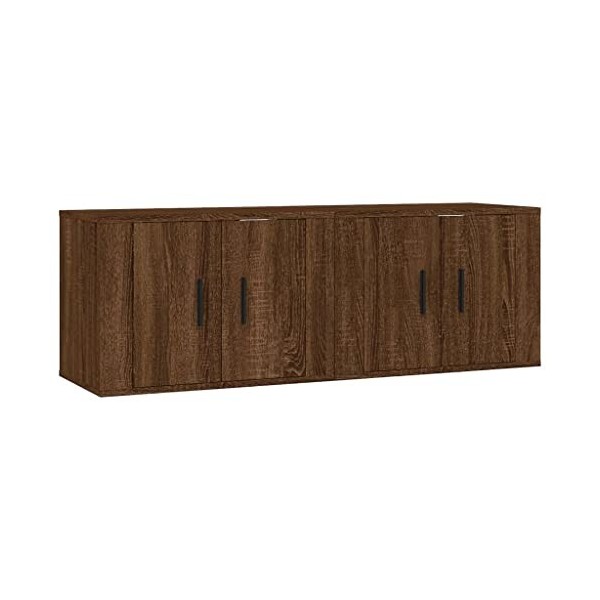 TALCUS Home Hardware Businese Meuble TV mural 2 pièces Chêne marron 57 x 34,5 x 40 cm