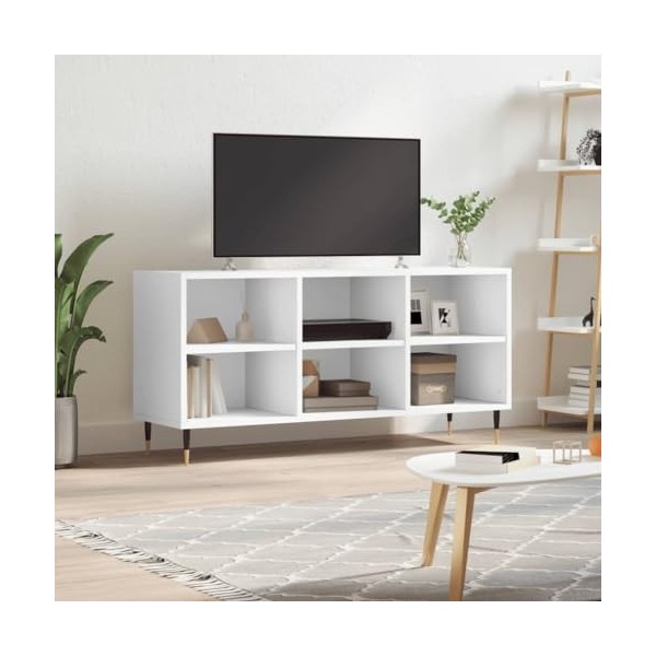 VEEKI Meuble TV, Meuble TV Suspendu, Meuble TV Industriel, Meuble TV Bois, Meuble Chambre, Convient pour Salon ou Chambre, Bl