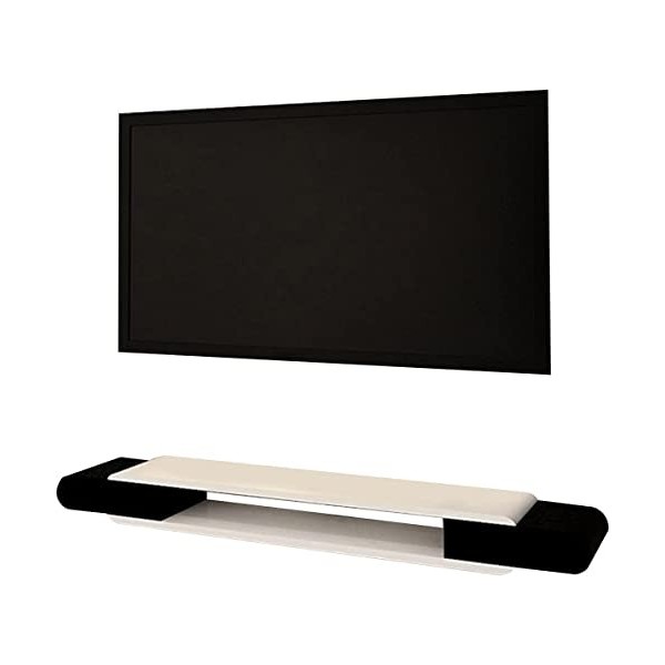 Uvency Décodeur Mural Pour Meuble Tv, Meuble Tv de Salon, Surface de Peinture Brillante, Facile À Assembler/130Cm A/A