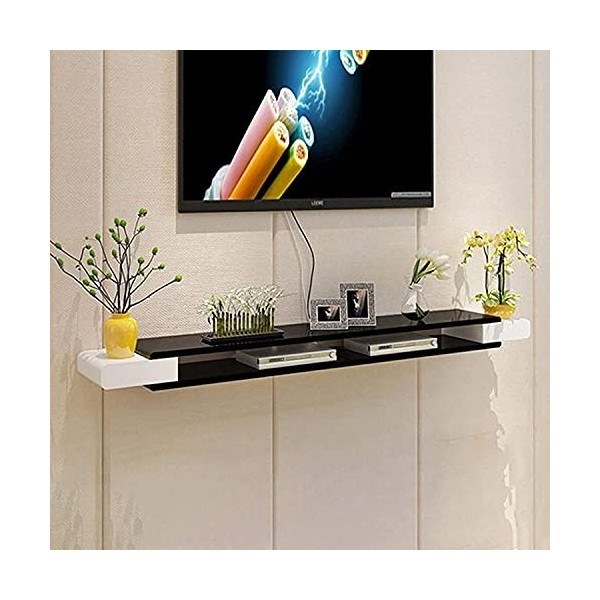 Uvency Décodeur Mural Pour Meuble Tv, Meuble Tv de Salon, Surface de Peinture Brillante, Facile À Assembler/130Cm A/A