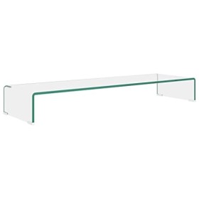 DCRAF Meuble TV en verre transparent 100 x 30 x 13 cm