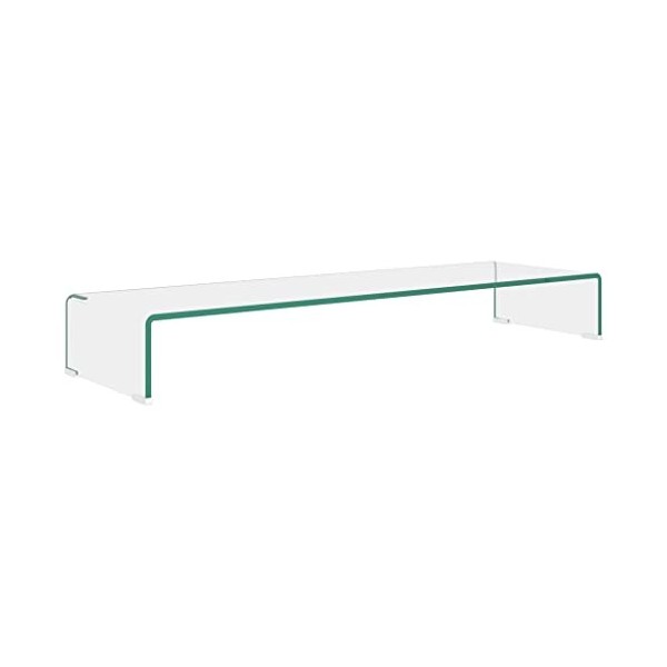 DCRAF Meuble TV en verre transparent 100 x 30 x 13 cm