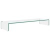DCRAF Meuble TV en verre transparent 100 x 30 x 13 cm