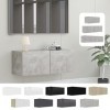 vidaXL Meuble TV Armoire Basse Murale Meuble Divertissement avec 2 Portes Multimédia Salon Maison Intérieur Gris Brillant 80x