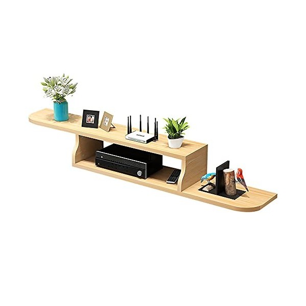 KAXGU Meuble Tv Suspendu, Meuble Tv Flottant, Meuble Tv Mural, Étagère Pour Routeur, Étagère Pour Coffret Dvd, Étagère de Ran