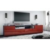 Vladon Meuble TV Mogan 181 x 39 x 35 cm, lowboard Long avec 6 Compartiments, Caisson en Anthracite Mat, façades en Bordeaux H