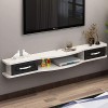 Floating TV Plateau Accueil Montage Mural TV Console Media Console Support TV Divertissement Shelf Meuble TV avec 2 tiroirs e