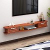 Floating TV Plateau Accueil Montage Mural TV Console Media Console Support TV Divertissement Shelf Meuble TV avec 2 tiroirs e