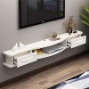 Floating TV Plateau Accueil Montage Mural TV Console Media Console Support TV Divertissement Shelf Meuble TV avec 2 tiroirs e