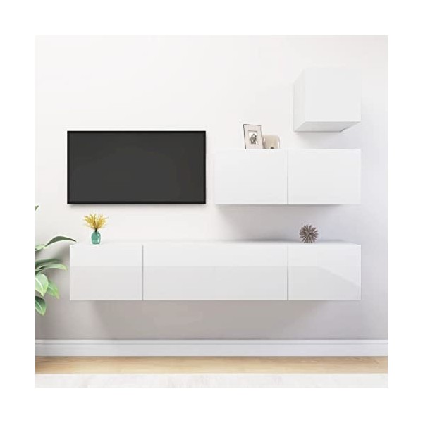 VEEKI Meuble TV, Meuble TV Suspendu, Meuble, Meuble TV avec Rangement，Meuble Industriel, Convient pour Salon ou Chambre, Ense