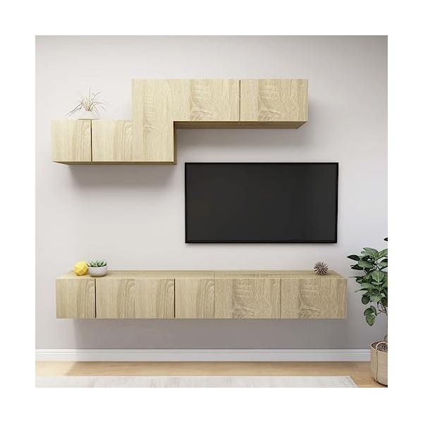 VEEKI Meuble TV, Meuble TV Suspendu, Meuble, Meuble TV avec Rangement，Meuble Industriel, Convient pour Salon ou Chambre, Ense