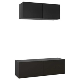 vidaXL 3X Meubles TV Centres de Divertissement Muraux Suspendus Armoires Stéréo Salon Salle de Séjour Maison Intérieur Gris B