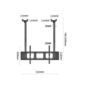 Pied TV Support Universel Support TV au Plafond Bipolaire, Support TV Suspendu pour écran Plat LED de 55 à 86 Pouces, Support