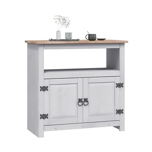 LIFTRR Meuble TV en pin mexicain Corona Gris 80 x 43 x 78 cm