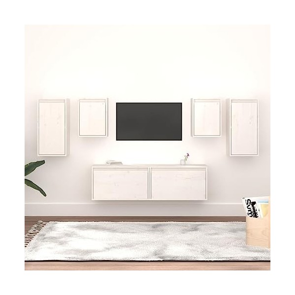 Meuble TV,Étagère TV Flottante, Support de Télévision Flottant Fixé au Mur Centre de Console Multimédia de Divertissement Gra