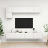 Générique Ensemble de Meuble TV 5 pcs Blanc Aggloméré,66.6 KG,3078694, Meubles, Meubles TV