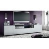 Vladon Meuble TV Mogan 181 x 39 x 35 cm, lowboard Long avec 6 Compartiments, Caisson en Anthracite Mat, façades en Blanc Mat