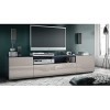 Vladon Meuble TV Mogan 181 x 39 x 35 cm, lowboard Long avec 6 Compartiments, Caisson en Anthracite Mat, façades en Gris Sable