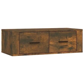 Higsose Meuble TV Salon Suspendue Chêne Fumé 80x36x25 cm Bois dingénierie Armoire Télévision Dessus Stable et Robuste Vitrin