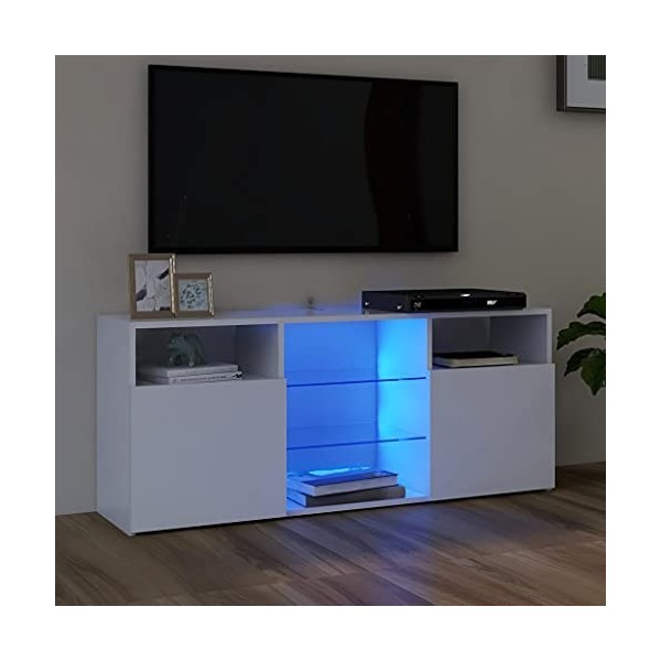 DCRAF Centres de divertissement et supports TV, meuble TV avec lumières LED blanc, 120 x 30 x 50 cm