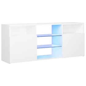 DCRAF Centres de divertissement et supports TV, meuble TV avec lumières LED blanc, 120 x 30 x 50 cm