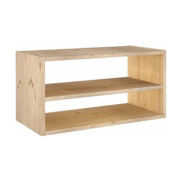 Europe & Nature Meuble TV avec étagères, Bois, 36.2 x 33 x 70.8 cm