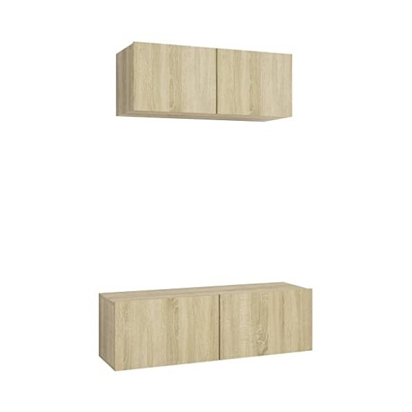 TOYOCC Meuble TV 2 pièces en chêne Sonoma