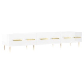 SEVSO Meuble TV en bois blanc brillant 150 x 36 x 30 cm