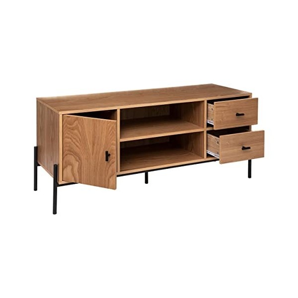 Meuble TV Simon - frêne - Finition laquée 55x127 cm - Atmosphera créateur dintérieur