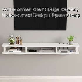 WANGPP Étagère TV Murale, Meuble TV Suspendu/TV Flottant,Composant Darmoire De Centre De Divertissement,pour Routeur De Boît