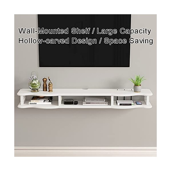 WANGPP Étagère TV Murale, Meuble TV Suspendu/TV Flottant,Composant Darmoire De Centre De Divertissement,pour Routeur De Boît