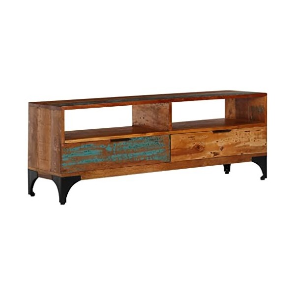vidaXL Meuble TV Bois de Récupération Massif Socle TV Armoire de Télévision