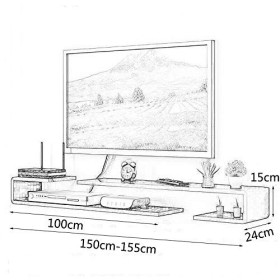 AFEO-Mural Meuble TV Étagère Murale pour télévision Étagère Murale pour Chambre à Coucher Salon Étagère de Stockage multimédi