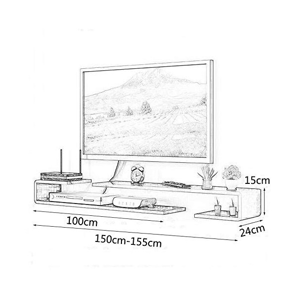 AFEO-Mural Meuble TV Étagère Murale pour télévision Étagère Murale pour Chambre à Coucher Salon Étagère de Stockage multimédi