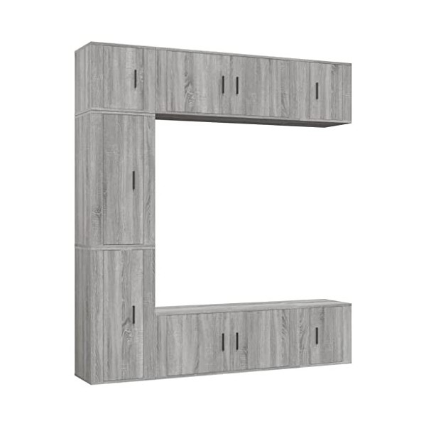 vidaXL Ensemble de Meubles TV 7 pcs Sonoma Gris Bois dingénierie