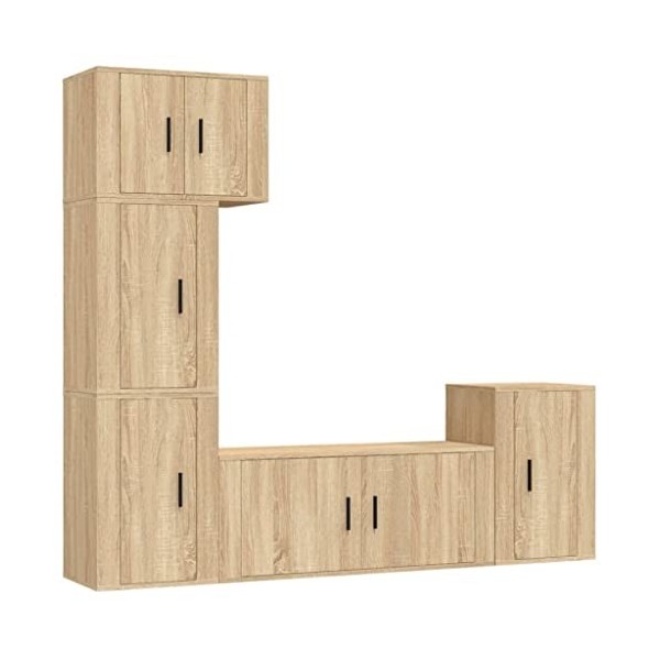 vidaXL Ensemble de Meubles TV 5 pcs Chêne Sonoma Bois dingénierie