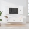 Ensemble de Meubles TV 5 pcs Blanc Brillant Bois dingénierie - Banc TV, Meuble TV Suspendu, Convient pour Salon ou Chambre