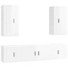 Ensemble de Meubles TV 5 pcs Blanc Brillant Bois dingénierie - Banc TV, Meuble TV Suspendu, Convient pour Salon ou Chambre