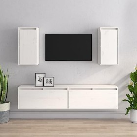 WREWING Meuble TV,Bas Table TV Support de Télévision en Bois pour Salon Chambre Salle à Manger,Support pour Téléviseur Jusqu’