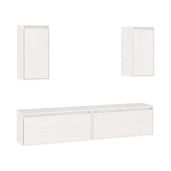 WREWING Meuble TV,Bas Table TV Support de Télévision en Bois pour Salon Chambre Salle à Manger,Support pour Téléviseur Jusqu’